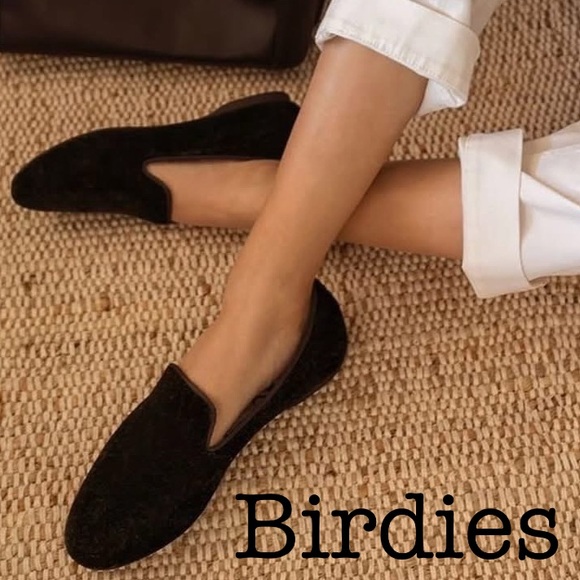 Birdies The Starling Black Velvet Flats Size 7.5 - Picture 1 of 14